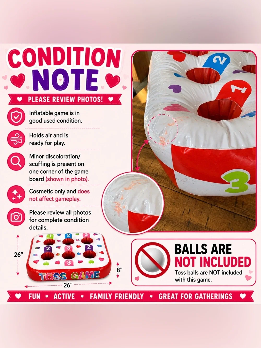 Valentine XOXOXO Tic Tac Toe Inflate Game